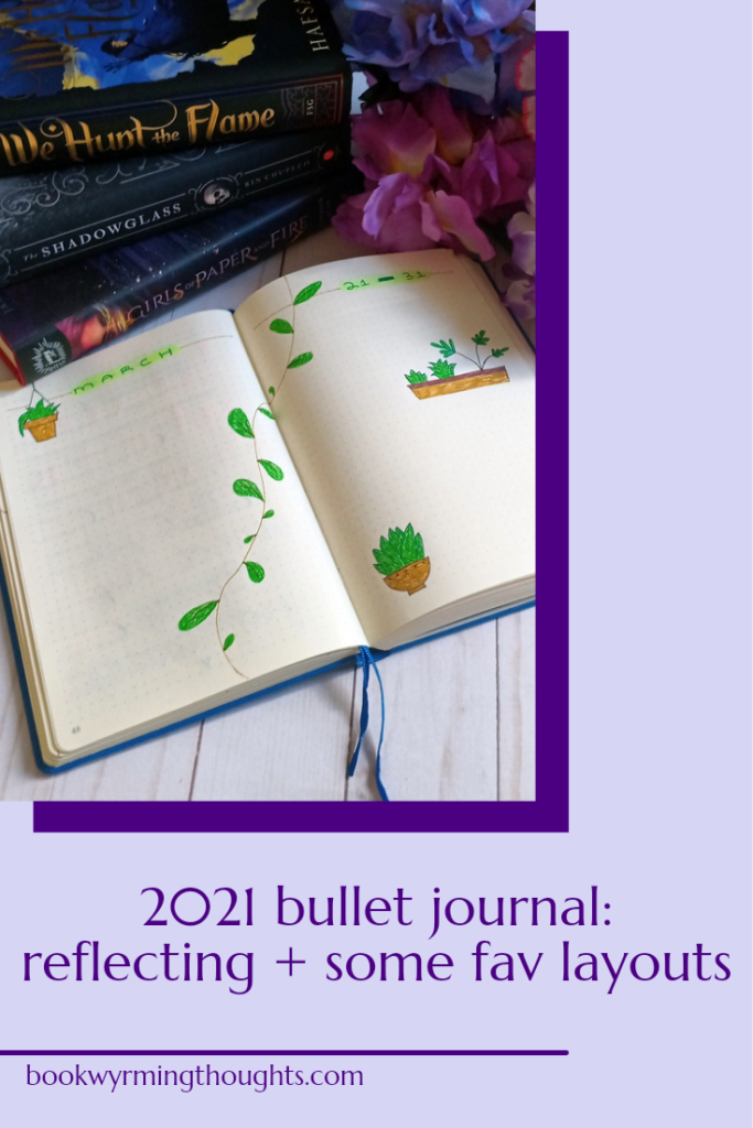 2021 bullet journal reflecting fav layouts