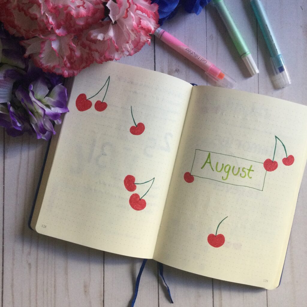 hannahsophialin bullet journal August 2021 rotated